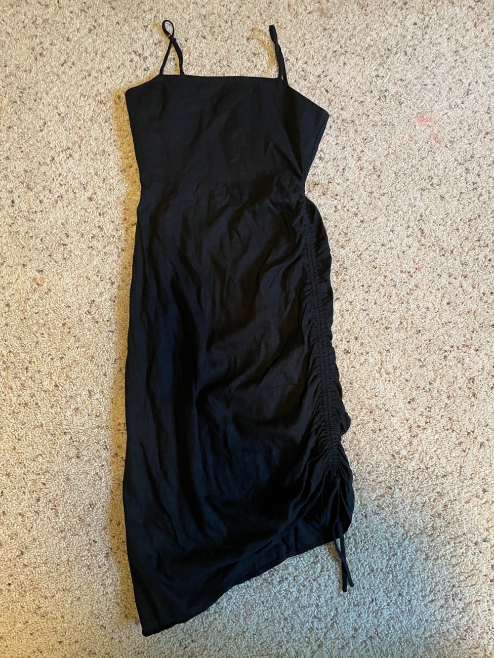 Forever 21 Black linen blend spaghetti strap Dress